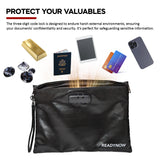 Fireproof Document Bag with Lock, A4 14.3x10.2 inches, Zipper Pouch for Documents, Phone, Cash, Cards, Passport, Waterproof, Anti-Theft, Fireproof